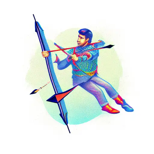 Bow and arrow tattoo design idea