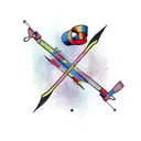 Bow and arrow tattoo design idea