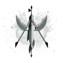 Bow and arrow tattoo design idea