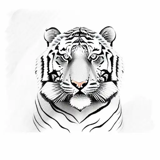 tiger and roses  tattoo design idea