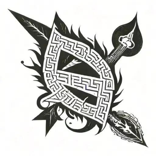 ansuz thurisaz teivaz nordic runes tattoo design idea