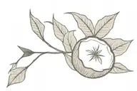 Coconut, Ivy leaf, Arrow tattoo design idea