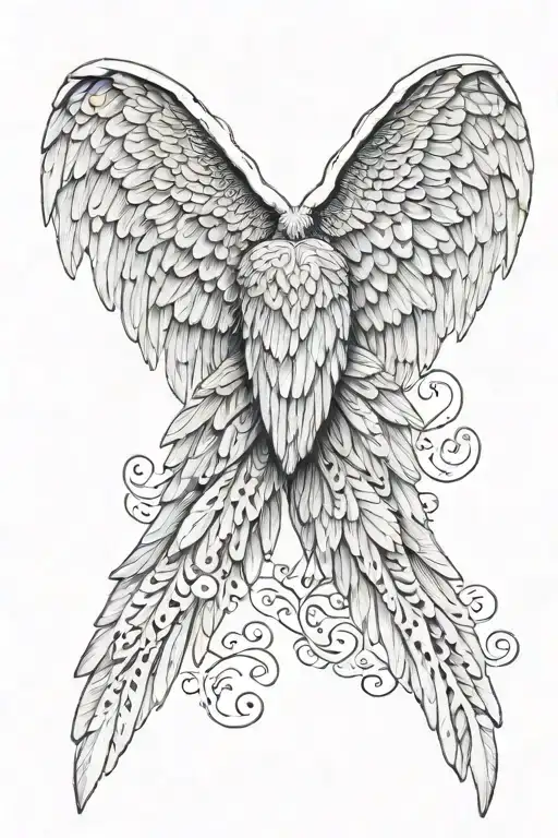 tribute to dad who passed away angel wings tattoo design idea