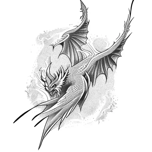 Phoenix with Dragon tattoo design idea