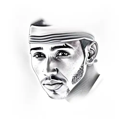 A realistic portrait tattoo of Lewis Hamilton, capturing his intensity and determination tattoo design idea