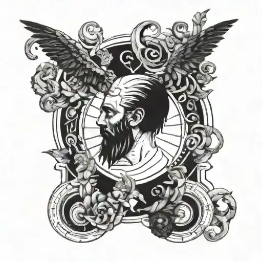 Stoic philosophy concept tattoo design idea