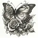 flowers, butterfly chicano art tattoo tattoo design idea