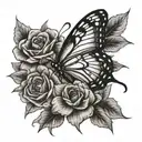 flowers, butterfly chicano art tattoo tattoo design idea
