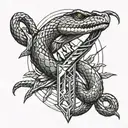 snake, sword, lightning storm tattoo design idea