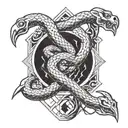 snake, sword, lightning storm tattoo design idea