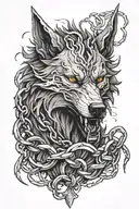 fenrir breaking chains tattoo design idea