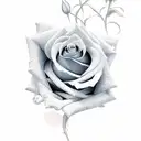 Rose + name "Katie" tattoo design idea