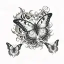 butterfly flying through flames forearm sleeve tattoo tattoo design idea