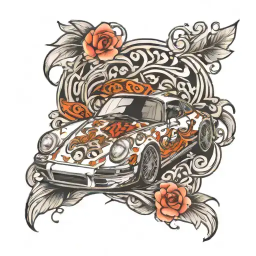porsche 911 tattoo design idea