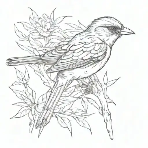 fiscal shrike bird flying tattoo design idea