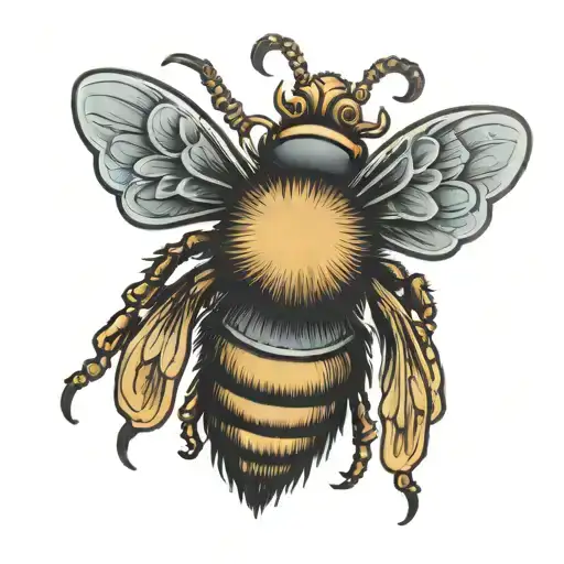 a bee with a crown tattoo design idea