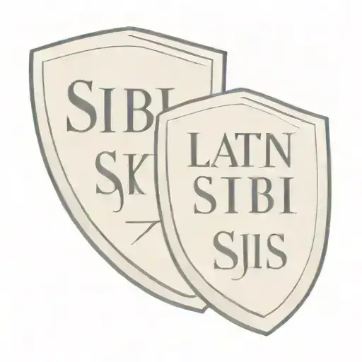 Latin words Non Sibi Sed Suis carved into stone shield tattoo design idea