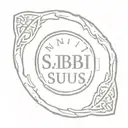 Latin words Non Sibi Sed Suis carved into stone shield tattoo design idea
