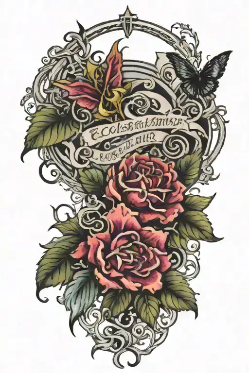Ecclesiastes 3:4 verse surrounded by dancing, laughing, weeping, mourning tattoo design idea