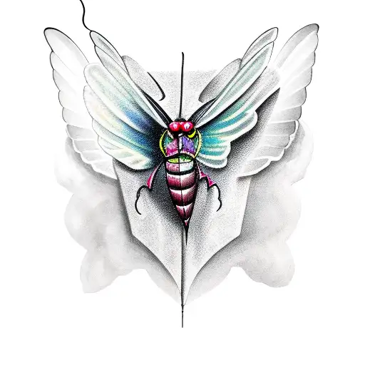 hawk moth death's head tattoo design idea