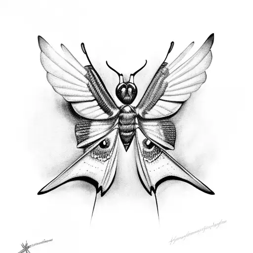 hawk moth death's head tattoo design idea