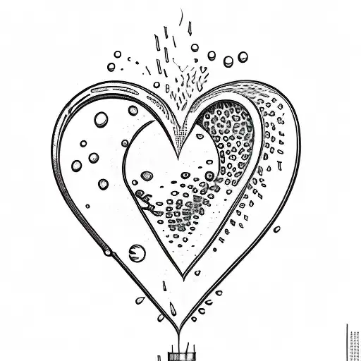 a human but simple heart shaped like a lemon that sparks appear when it beats  tattoo design idea