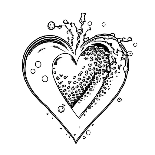 a human but simple heart shaped like a lemon that sparks appear when it beats  tattoo design idea