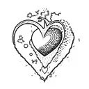 a human but simple heart shaped like a lemon that sparks appear when it beats  tattoo design idea