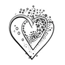 a human but simple heart shaped like a lemon that sparks appear when it beats  tattoo design idea