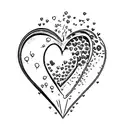 a human but simple heart shaped like a lemon that sparks appear when it beats  tattoo design idea