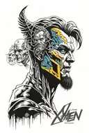 face of villains from xmen, LOTR, DC comics tattoo design idea