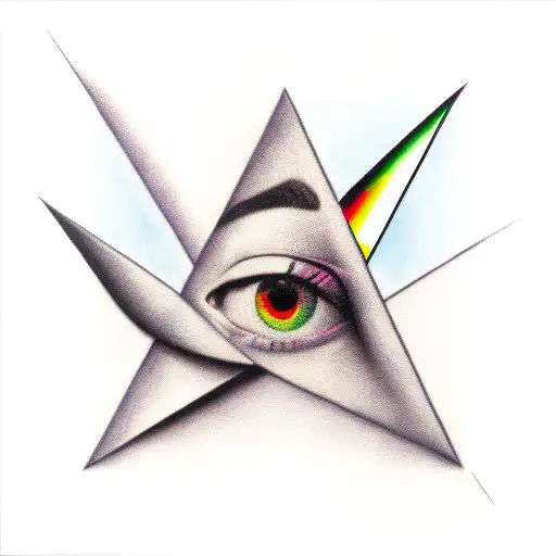 pink floyd prism with teardrops tattoo design idea