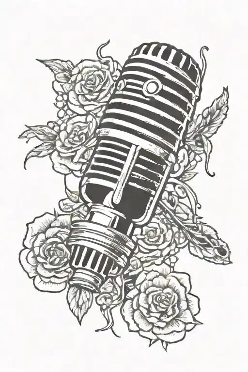 microphone tattoo design idea