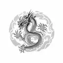 Chinese dragon and Albanian eagle tattoo design idea