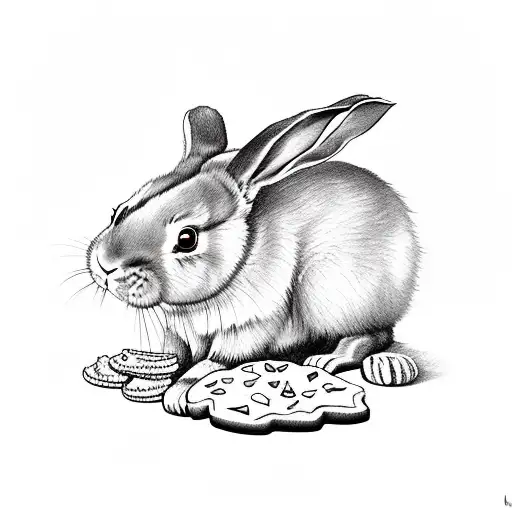 vlad the bunny with cookies  tattoo design idea