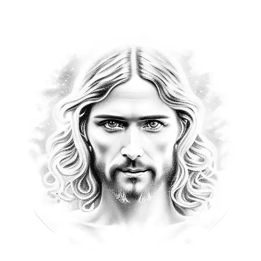 Jesus Cristo descendo do céu em seu cavalo branco  tattoo design idea