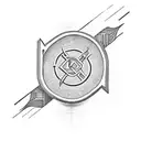 thumb print with the  initials PR tattoo design idea