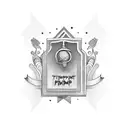 thumb print with the  initials PR tattoo design idea