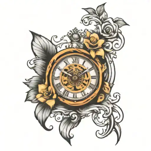 Clock analog clock tattoo design idea
