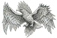 A flying eagle created by a continues line tattoo tattoo design idea