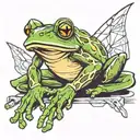 frog warrior sitting alone tattoo design idea