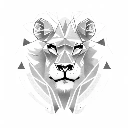 alf face lioness  tattoo design idea