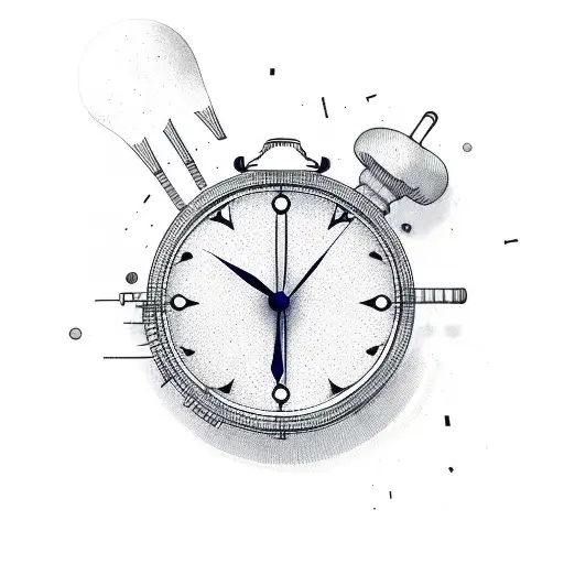 date with clock grief tattoo design idea