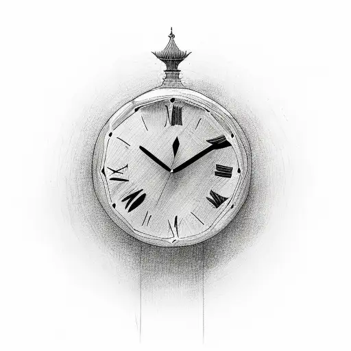 a clock with a date about grief  tattoo design idea