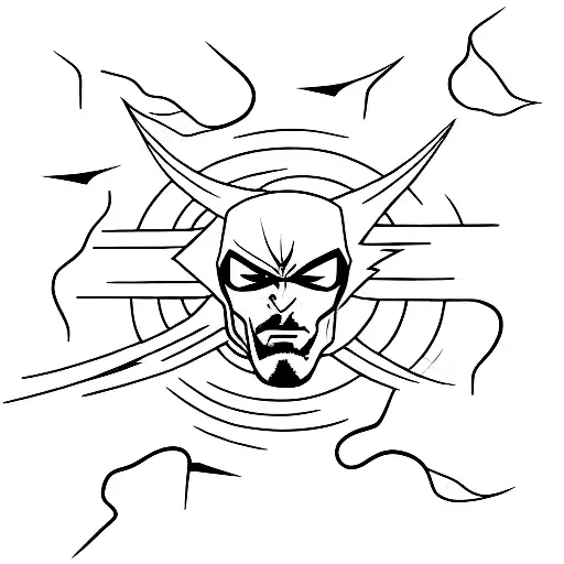 iron fist with 3 lightning bolts tattoo design idea