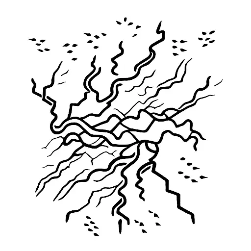 Minimalist "Fist Holding Lightning Bolts" Tattoo Idea BlackInk AI