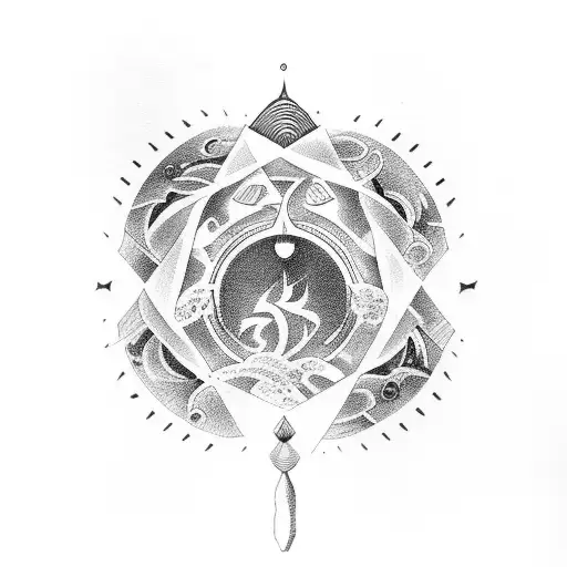 aquarius enki god  tattoo design idea