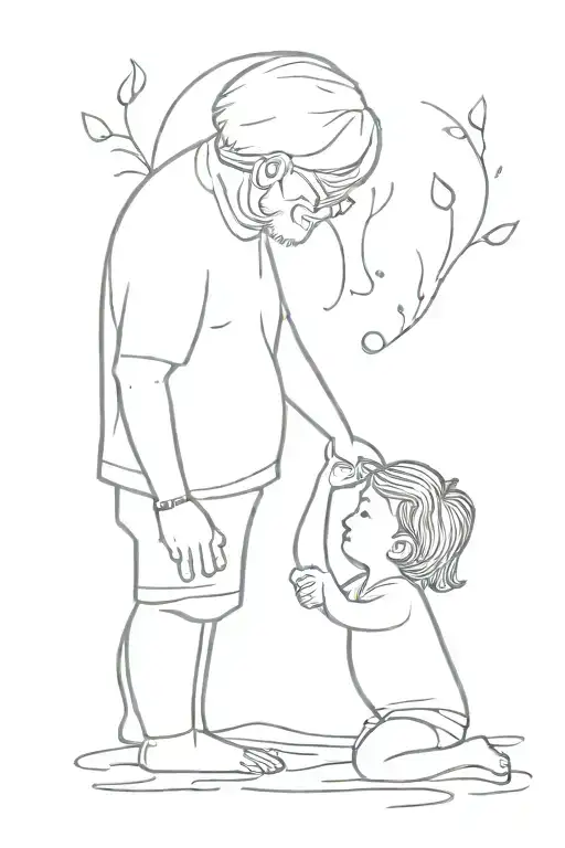 I'd like you to give me ideas for a tattoo that symbolizes a father and 3 years daughter. One that shows affection, care tattoo design idea