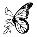 sleeve of flowers with monarch butterfly, cardinal, and greenery tattoo design idea