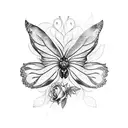 sleeve with flowers, monarch butterfly, cardinal tattoo design idea